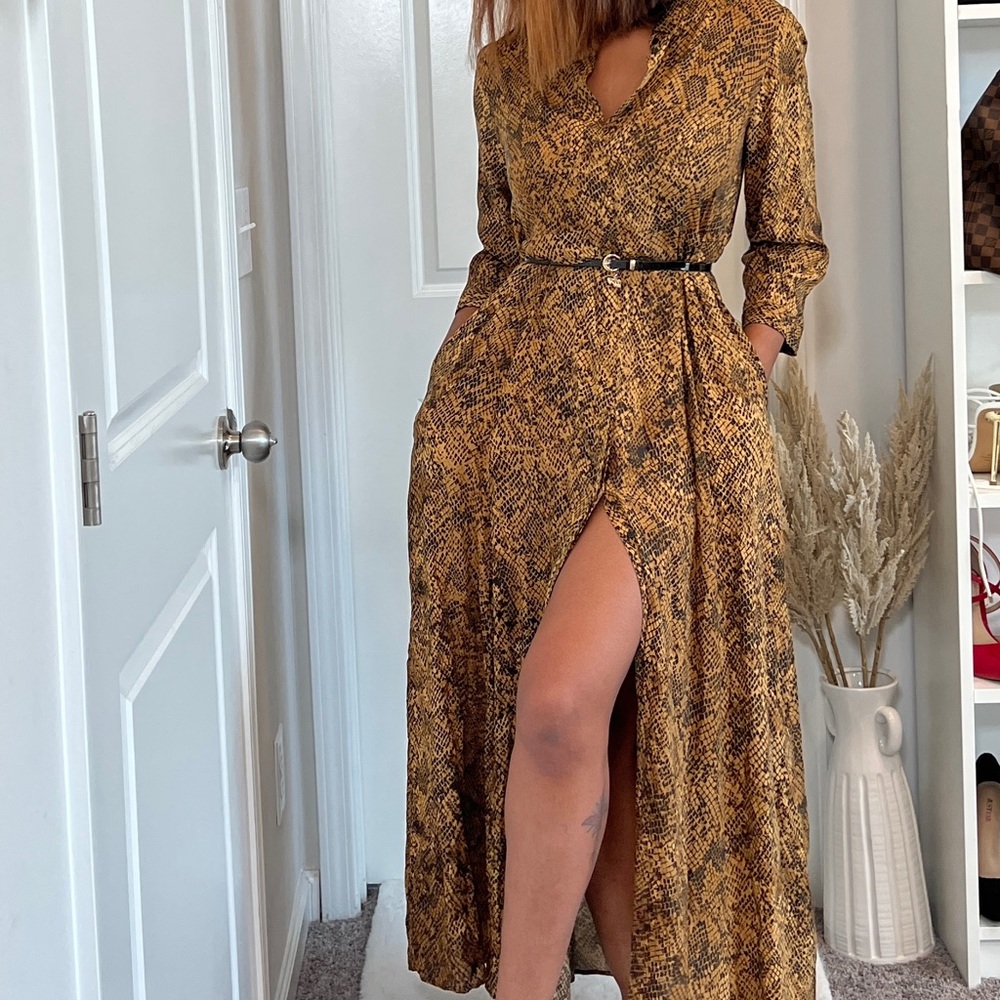 Animal print dress.
